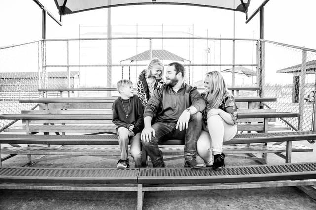 Chris and family at baseball